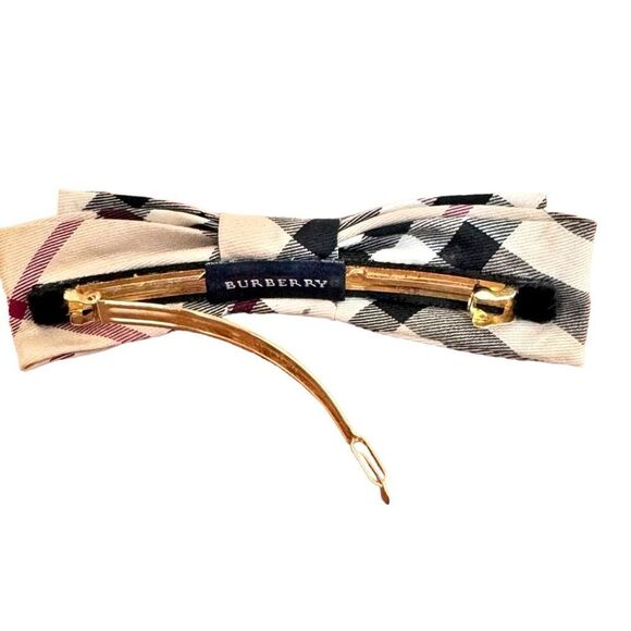 Burberry Classic Preppy Plaid Pattern Luxury Hair Bow Hair Clip Accessory.